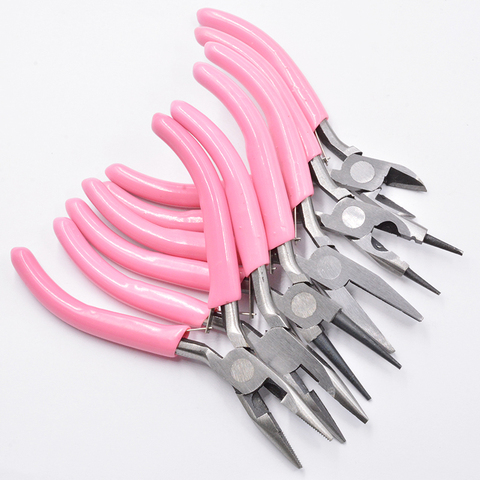 Mignon couleur rose poignée anti-dérapant épissage et fixation bijoux pinces outils et équipement Kit pour bricolage bijoux accessoire conception ► Photo 1/5