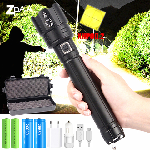 Lampe torche étanche Rechargeable USB Rechargeable USB (XHP90.2/lampe de poche LED/2022) et XHP70, lumière tactique ultra brillante, avec Zoom 26650, pour le Camp ► Photo 1/6