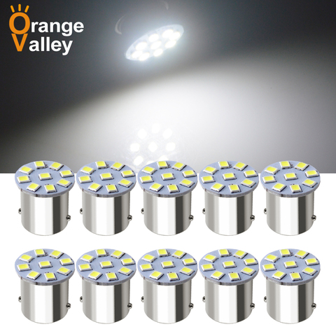 10 pcs 1156 BA15S P21W S25 7506 1619 Automobile lumières Led 9 LED 2835 SMD Arrière Clignotants Lampe De Secours Lumière DC 12 V/24 V ► Photo 1/6