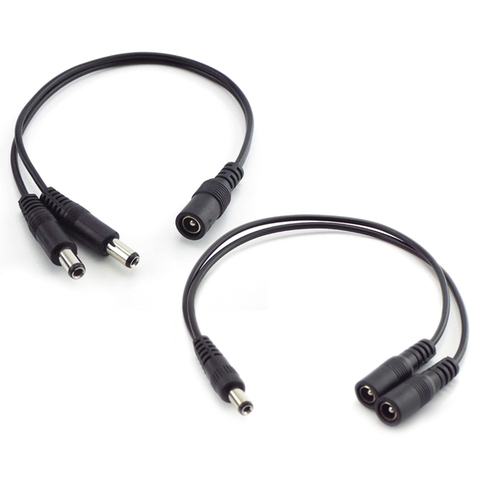 Câble d'extension de séparateur d'alimentation cc mâle, 5.5mm 2.1mm, 1 adaptateur d'alimentation pour vidéosurveillance LED bande d'éclairage ► Photo 1/6