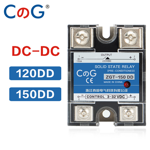 Dissipateur de chaleur cc monophasé à commande JGX DC, relais à semi-conducteurs, CG SSR-120DD 150DD 220V 380V 600V, 3-32VDC à 5-220VDC 120A 150A DD ► Photo 1/5