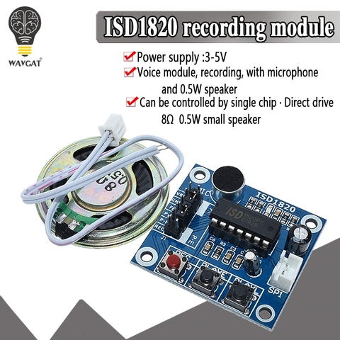 Module d'enregistrement vocal ISD1820, panneau vocal, module de téléphone avec Microphones et haut-parleur pour arduino ► Photo 1/6