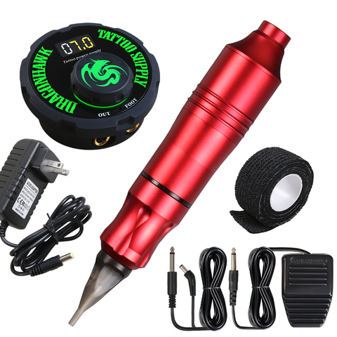 Machine rotative à tatouer, ensemble de Style stylo, Kit de tatouage, pédale d'alimentation LCD, fourniture de tatouage, livraison gratuite, assortiment de Machine de maquillage Permanent ► Photo 1/6