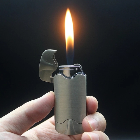 Briquet à gaz personnalisé créatif, feu libre, Mini torche au Butane rechargeable, chandelle à flamme, roue de broyage, livraison directe ► Photo 1/6