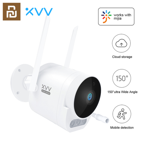 Mijia Xiaovv caméra extérieure Pro Verison 1080P HD Wifi caméra 150 ° grand Angle IP65 Vision nocturne infrarouge ajouter 3 pièces signal lumineux à LED ► Photo 1/6