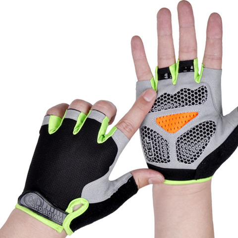 Gants de cyclisme antidérapants en Silicone pour hommes et femmes, demi-doigt, respirant, antichoc, pour vélo, D40 ► Photo 1/6