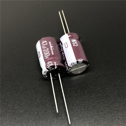 5 pièces/50pcs 47uF 200V NICHICON CS série 12.5x20mm courant d'ondulation élevé haute fiabilité 200V47uF condensateur électrolytique en aluminium ► Photo 1/2