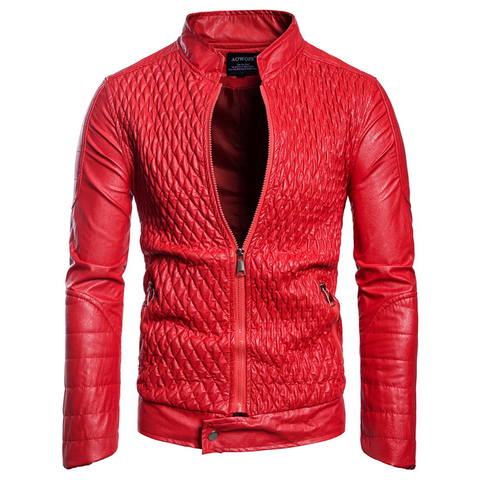 Europe/US taille Hommes En Cuir Veste Europe et Amérique Classique Moto Veste En Cuir Nouveau Design PU Biker Veste Mâle survêtement ► Photo 1/6