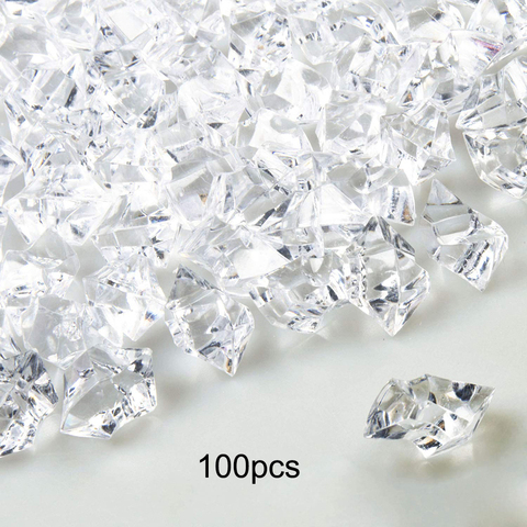 Pierres de roche glacée cristal en acrylique, 100 pièces/lot, Vase en diamant clair, gemmes irrégulières, décoration de fête de mariage, confettis, perles de Table ► Photo 1/5