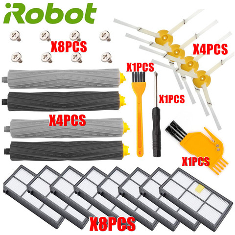 Kit de renouvellement sous vide pour robot Roomba, accessoires sous vide, extracteur de pièces et brosses latérales, pour modèles 805 860 870 871 880 890 960 980 ► Photo 1/6