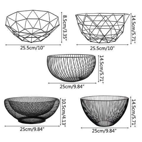 Bol de rangement en métal pour fruits et légumes, support de paniers d'œufs de cuisine, minimaliste nordique ► Photo 1/6