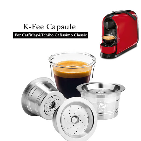 ICafilas – capsules de café réutilisables en acier inoxydable, écologique, filtre rechargeable, doseur, adapté à la Machine Tchibo ► Photo 1/6