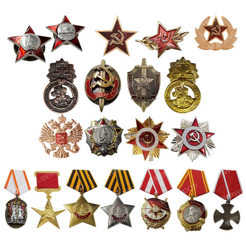 Broche rouge étoile FSB | Broche pendentif de broche, broche de badge de gardes russes en russie de la seconde guerre mondiale et de l'urss, emblème d'aigle impérial, Badge de médaille d'honneur de Lenin ► Photo 1/6