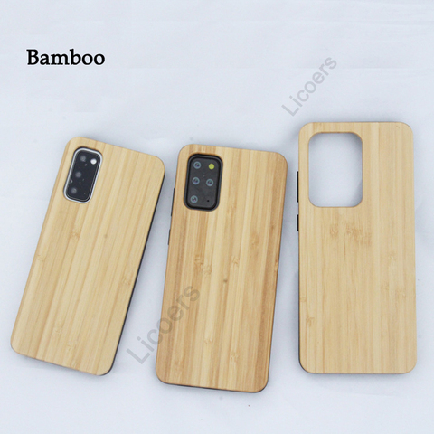 Coque de téléphone Samsung en bois massif Ultra-mince, coque de protection en bambou, en noyer, cerisier, pour Galaxy S21, Note 20, S20 Ultra, S10, S9, S8 Plus ► Photo 1/6