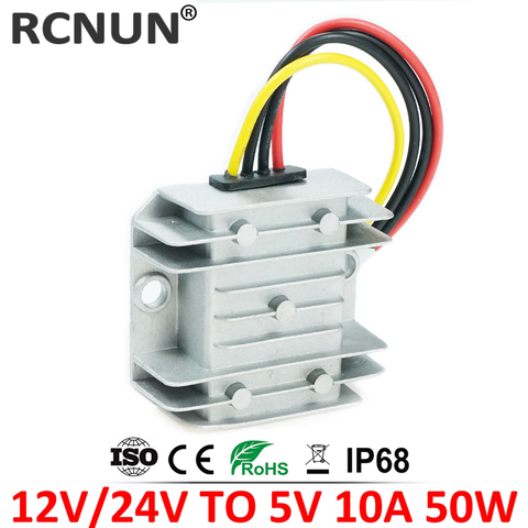 12 V 24 V à 5 V 6 V 10A DC DC Convertisseur 8-36 Volts à 5 volts 6 Volts 10 Amp Étape Vers Le Bas Module De Voiture Alimentation RCNUN CE RoHS ► Photo 1/6