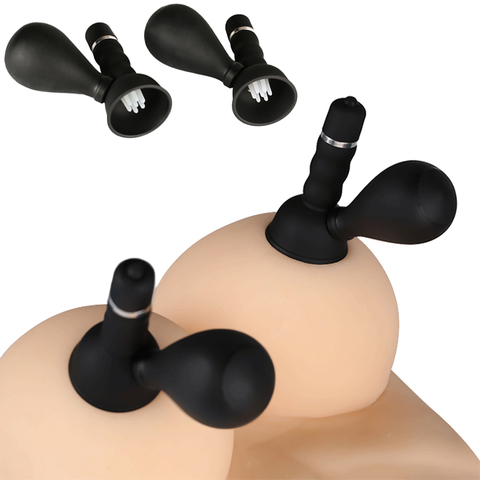 Stimulateur de succion de mamelon pour femme, 2 pièces, vibrateur, agrandissement des seins, brosse de massage des mamelons, vibrateur de clitoris, jouets sexuels pour adultes ► Photo 1/6