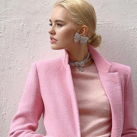 Boucles d'oreilles en alliage de strass, Boutique, Collection de bijoux pour filles, accessoires ► Photo 1/6