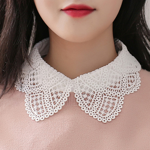 Nouveau faux dentelle col de chemise femme réglable Blouse pull décolleté détachable à lacets décor col vêtements accessoires ► Photo 1/6