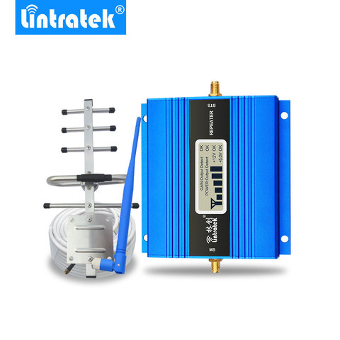 Lintratek LCD affichage Mini GSM répéteur 900MHz téléphone portable GSM 900 amplificateur de Signal amplificateur + antenne Yagi avec câble de 10m ► Photo 1/6