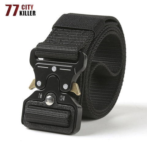 Ceinture tactique pour hommes, 77City Killer, ceinture militaire en Nylon, ceinture d'entraînement multifonctionnelle de Combat en plein air, équipement de Paintball pour hommes ► Photo 1/6