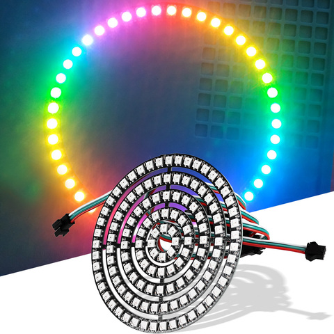 Anneau RGB adressable avec pixels WS2812B, 8 16 24 35 45 LED s, WS2812 5050 RGB LED, WS2812 ic, led bande DC 5V, coloré ► Photo 1/6