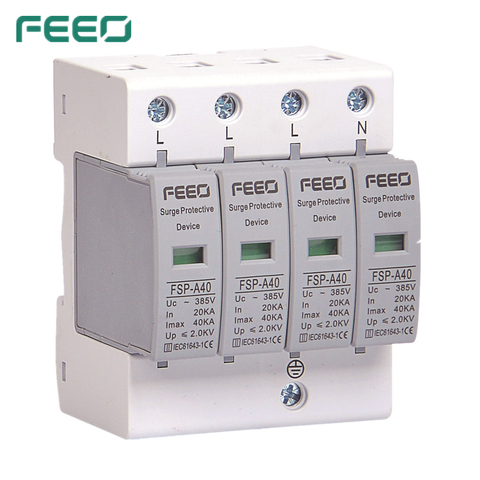 FEEO – SPD AC 4P 420V, protection contre les surtensions, contre la foudre, certificat CE ► Photo 1/1