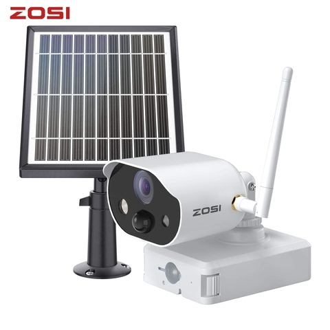 Zosi sans fil sécurité IP caméra batterie ou solaire alimenté Rechargeable 1080P HD amélioré WiFi caméra PIR alarme résistant aux intempéries ► Photo 1/6
