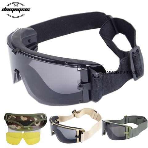 Lunettes tactiques Airsoft pour armée, lunettes de tir Paintball, lunettes coupe-vent, lunettes de Protection Anti-UV ► Photo 1/6