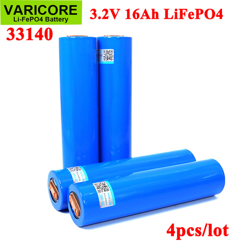 VariCore – lot de 4 batteries lifepo4, 3.2V, 33140, 15ah, Lithium-fer phospha, 16000mAh, pour vélo, scooter électrique, 4s 12v ► Photo 1/6