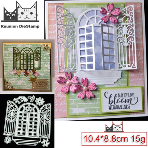 Reunion-matrices en métal artisanal, nouveau Design, matrice de découpe fenêtre interrupteur fleur, Scrapbooking, carte en papier, découpes artisanales en gaufrage ► Photo 1/6