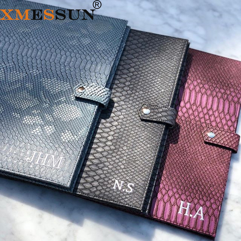 XMESSUN – pochette en cuir de serpent gaufré, grand support pour dossiers personnalisés, sacoche pour ordinateur portable, tendance 2022 ► Photo 1/6