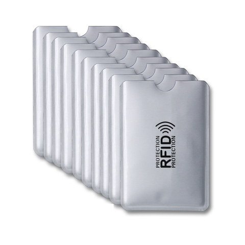 Porte-cartes RFID en Aluminium, 10 pièces, protection de portefeuille Anti-vol, étui pour cartes de crédit, lecteur de sécurité, bouclier intelligent, nouveau ► Photo 1/6