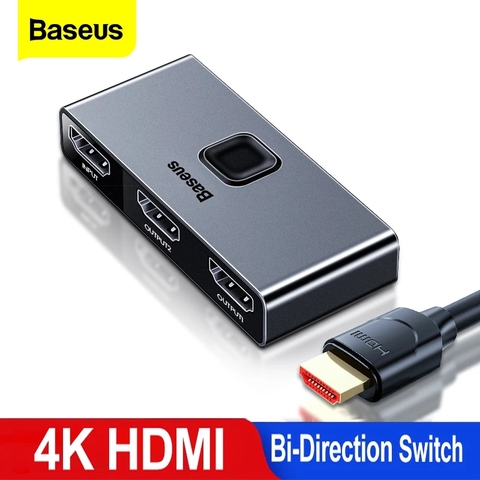 Commutateur HDMI Baseus 4K 60Hz commutateur HDMI 2 Ports bi-direction 1x 2/2x1 adaptateur 2 en 1 sortie HDMI convertisseur pour PS4 Pro/4/3 TV BOX ► Photo 1/6