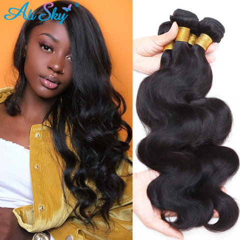 Tissage en lot péruvien Remy 100% naturel Body Wave – Ali Sky, Extensions de cheveux, lot de 1/3/4, offre en lots de 4 ► Photo 1/6