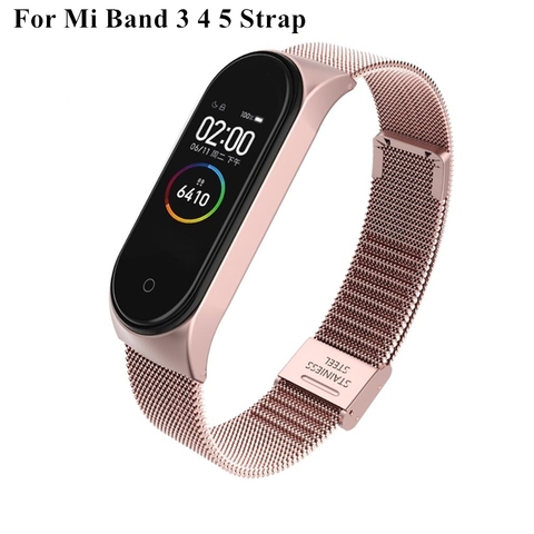 Bracelet de rechange en métal, sans vis, en acier inoxydable, pour Xiaomi Mi Band 3 4 5 ► Photo 1/6