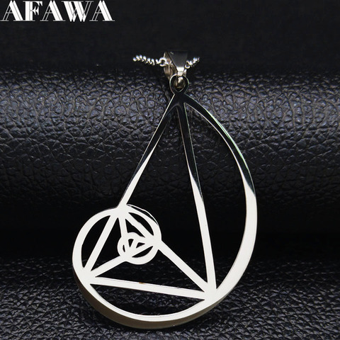 2022 Dolden Triangle acier inoxydable collier-Fibonacci-or Ratio pendentif (3.5mm) taille avec 50cm chaîne bijoux N431S02 ► Photo 1/6