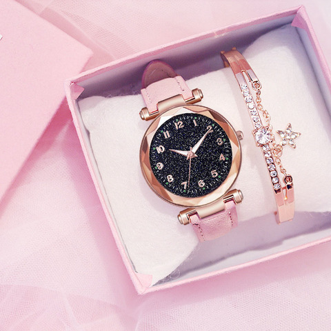 Mode femmes montres meilleure vente étoile ciel cadran horloge de luxe femmes Bracelet dames montre Quartz montres Relogios Feminino ► Photo 1/6