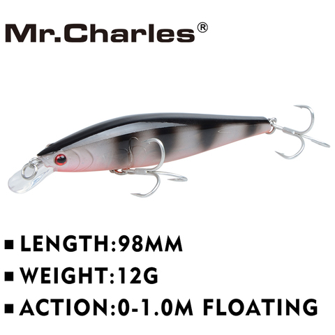 Mr.Charles CMC013 leurre De pêche 98mm/12g 0-1.0 m appâts durs flottants ► Photo 1/6