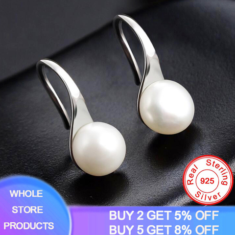 Nouveau Design Unique 925 en argent Sterling boucles d'oreilles pour femmes de haute qualité 100% réel eau douce perle boucles d'oreilles femme bijoux de mariage ► Photo 1/6