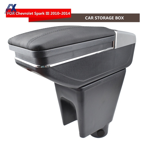 Accoudoir central en cuir noir pour Chevrolet Spark III 2010 – 2014 Daewoo Matiz, boîte de rangement, nouvelle fonction de Modification, pièces de coussin ► Photo 1/6