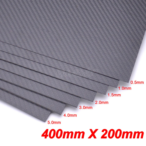 Plaque de panneau en Fiber de carbone 100% véritable 3K, matériau Composite de haute dureté 400mm x 200mm 0.5mm 1mm 1.5mm 2mm 3mm 4mm 5mm ► Photo 1/5