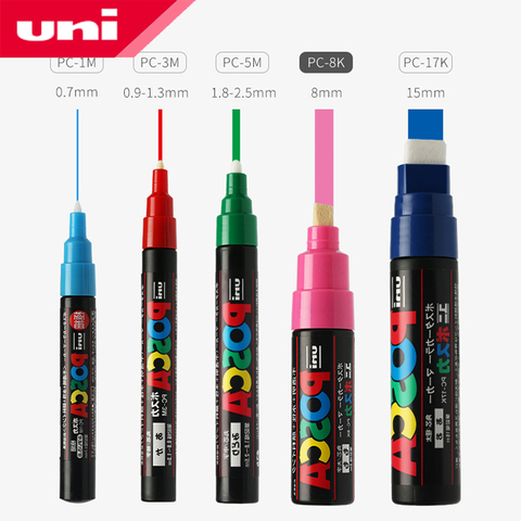 UNI POSCA-combinaison de marqueurs de peinture, affiche POP, PC-1M / PC-3M / PC-5M ► Photo 1/6