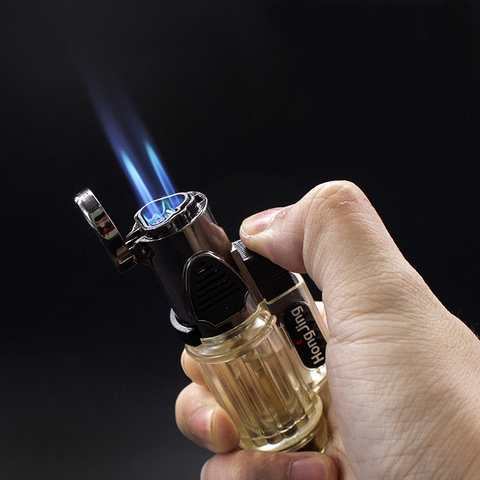 Briquet gonflable au gaz Turbo à trois buses, pistolet d'allumage au Butane gonflable pour cigares, gaz ► Photo 1/6