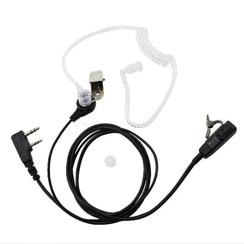 2 broches PTT micro talkie-walkie casque caché Tube acoustique in-ear écouteur pour Kenwood Baofeng UV-5R BF-888S CB Radio accessoires ► Photo 1/5