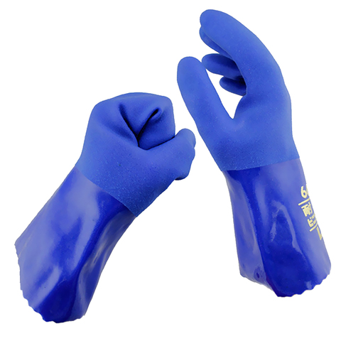 1 paire bleu résistant à l'huile sécurité travail gants résistant aux produits chimiques gantelet résistant à l'huile vêtements de sport accessoires ► Photo 1/6