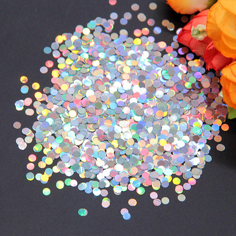 Paillettes Laser ultra-fines pour manucure et nail Art, 3mm, confettis de décoration de mariage et de noël, 8g ► Photo 1/6