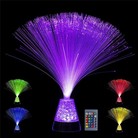 Nouveauté autisme calmant relaxant lampe de lumière LED multicolore Fiber optique Cube couleur changeante atmosphère lampe ► Photo 1/6