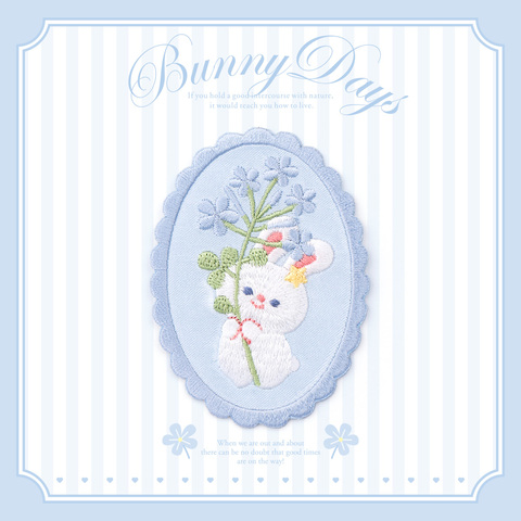 Ahyonnex-patchs à petite colle, 1 pièce, motif lapin fleur pour filles, Patch à repasser pour vêtements de bébé ► Photo 1/1