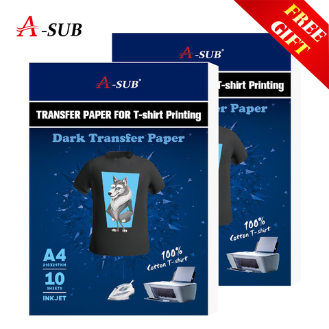 A3/A4 T-shirt foncé transfert papier Photo fer sur la presse à chaud imprimante pour 100% coton tissus tissu impression à jet d'encre conception ► Photo 1/4