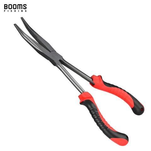 Booms De Pêche F05 Crochet Remover Bent Long Nez Pinces de Pêche 11 pouces PTFE Plaqué Acier Inoxydable ► Photo 1/6